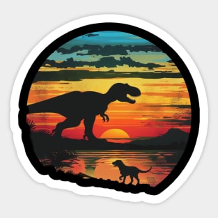 Cat Dinosaur Footprints Sticker